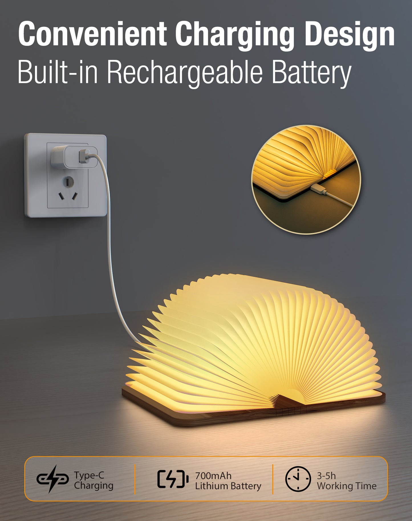 Magnetic Creative Atmosphere Rechargeable USB Book