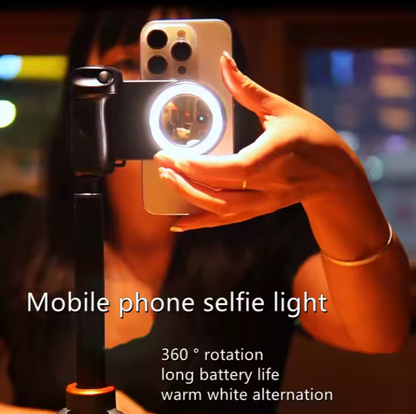 Magnetic Wireless Charger Camera Vlog Selfie Stick With Light